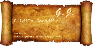 Gulás Jordán névjegykártya